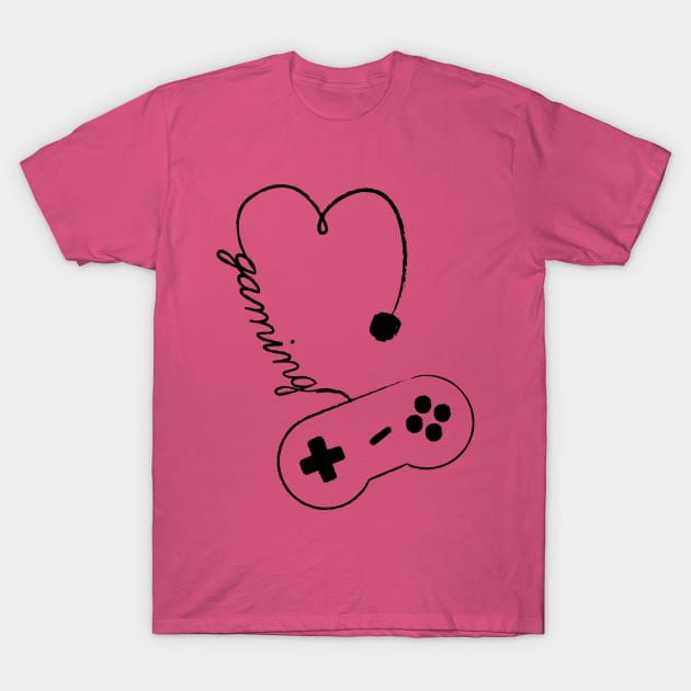 LOVE Gaming with Controller T-Shirt by PixelDot Gra.FX Collection